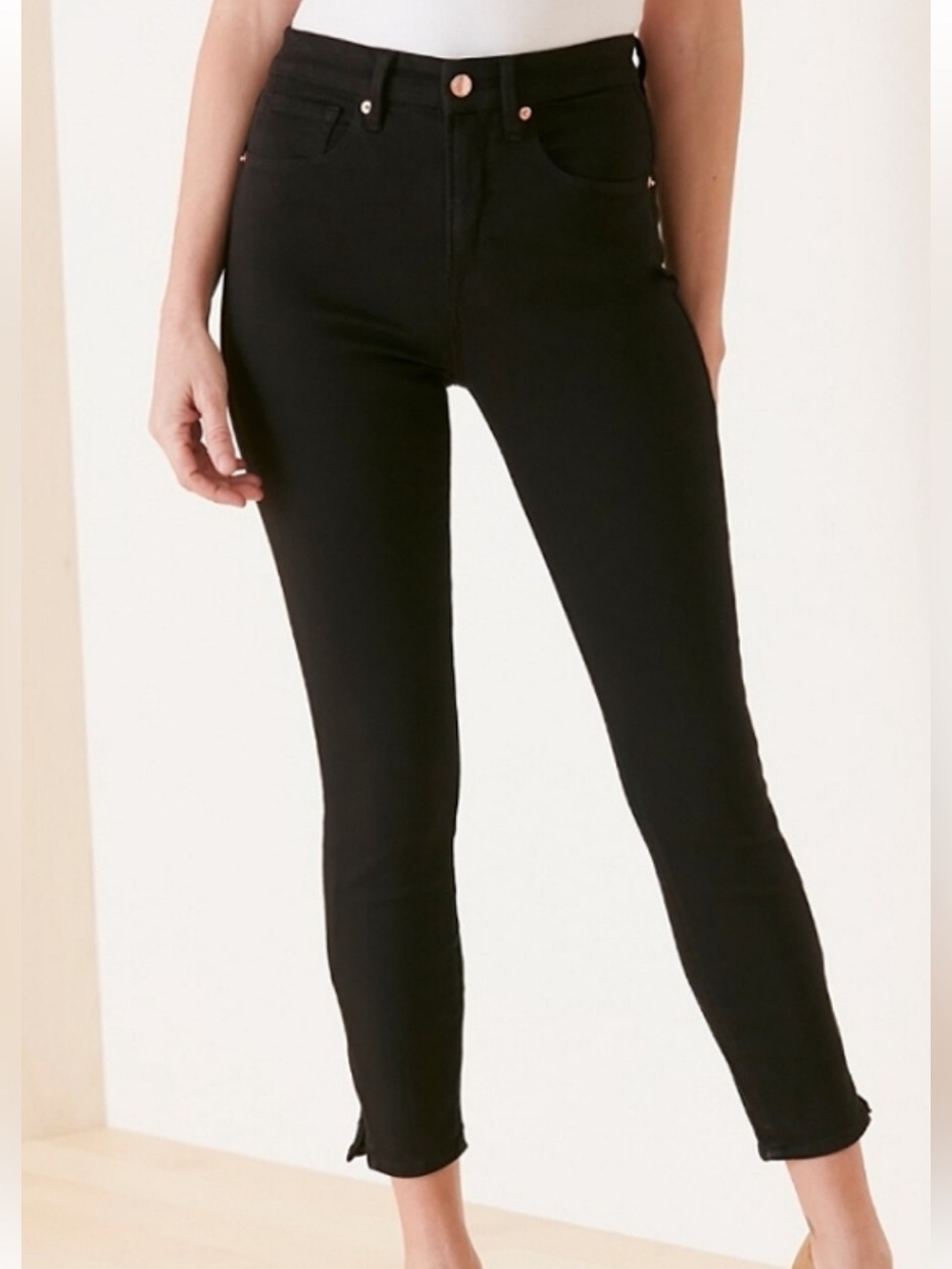 Good American Black Good Waist Crop